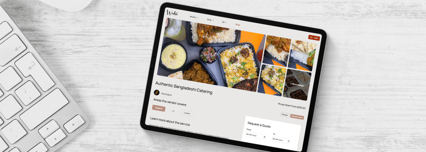 Strong vendor listing layout with images, title, description and keywords