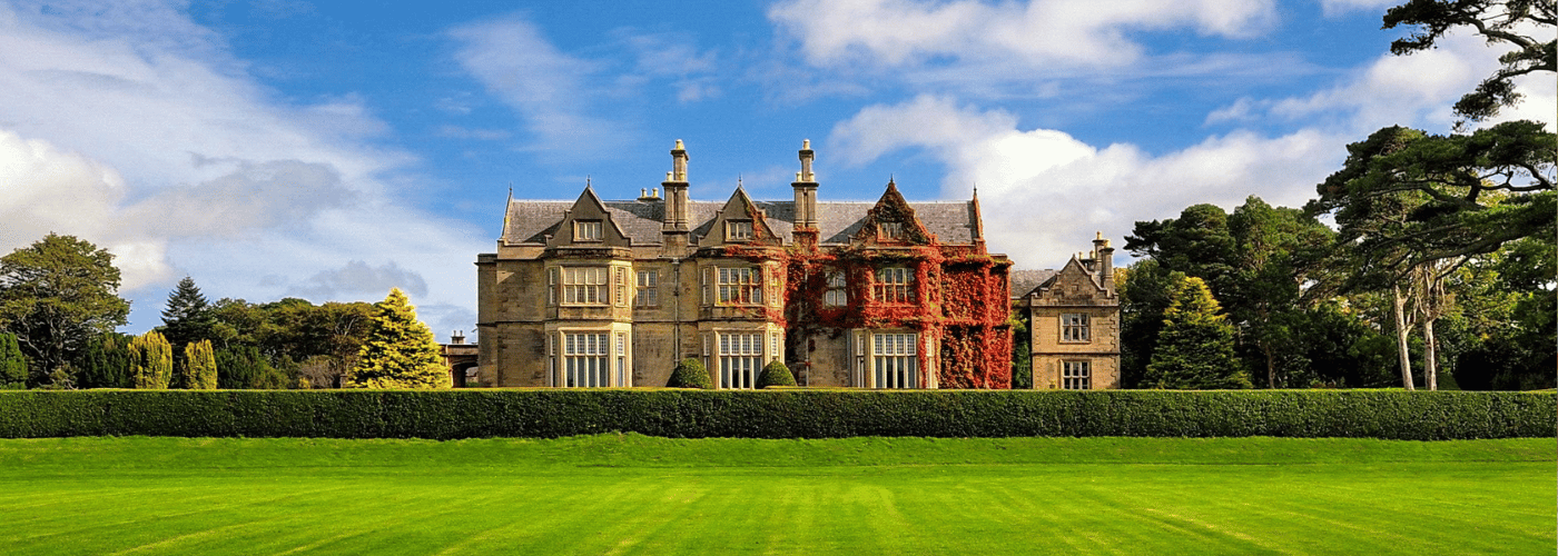 A collage of a grand hotel facade, marquee, purpose-built venue, and a well-lit community hall
