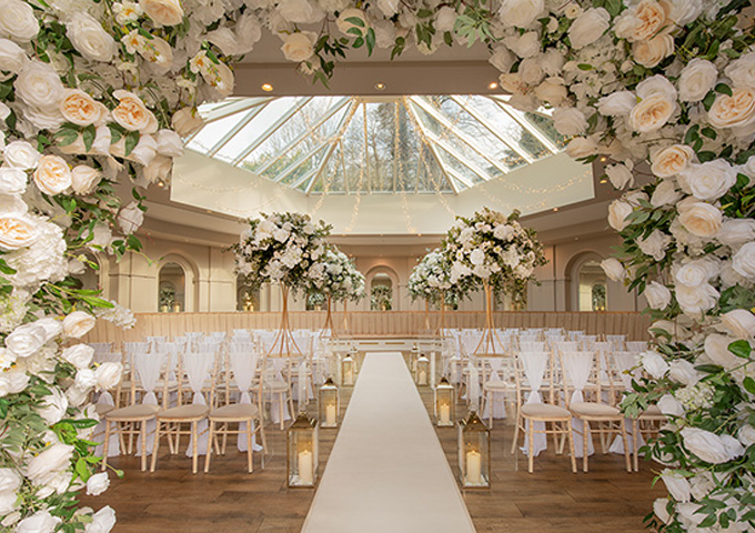 Elegant wedding venue with grand ballroom