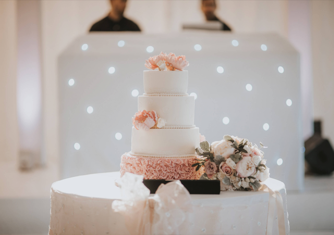 Classic white wedding cake